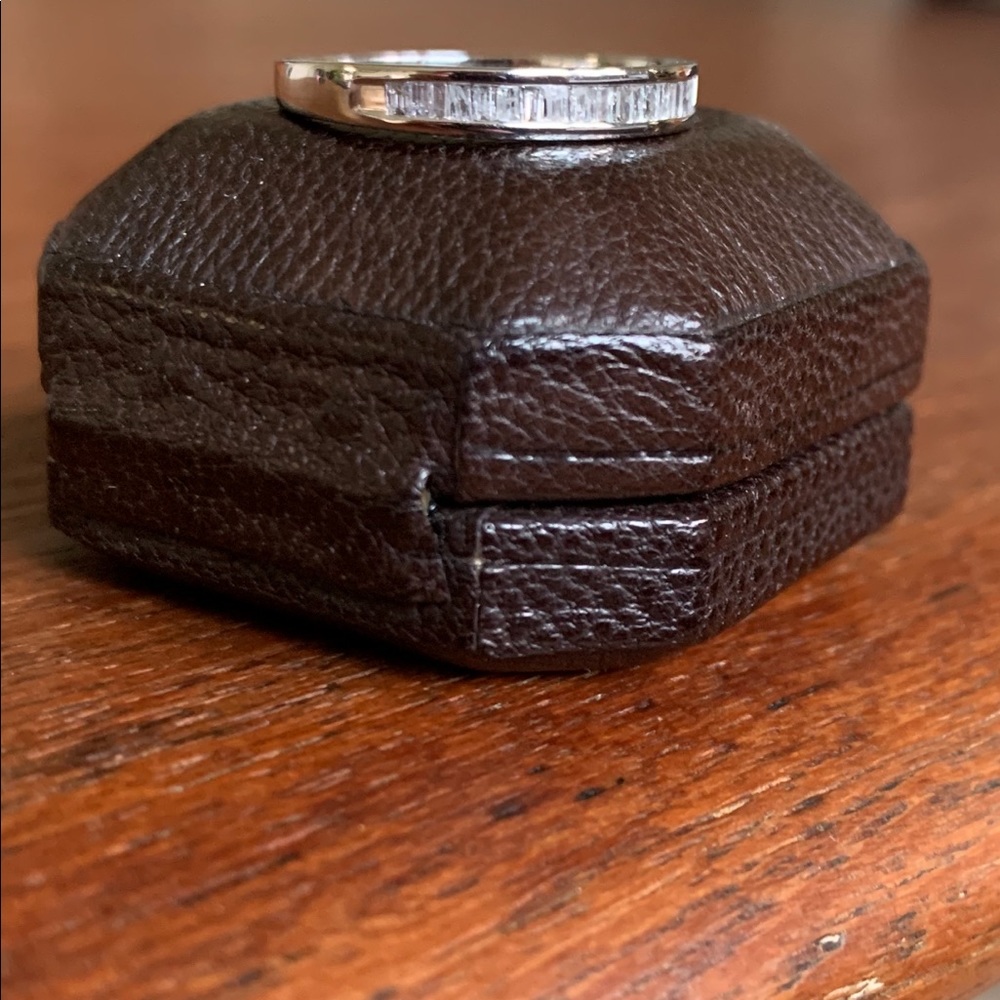 Vintage 14kt White Gold Diamond Baguette Band